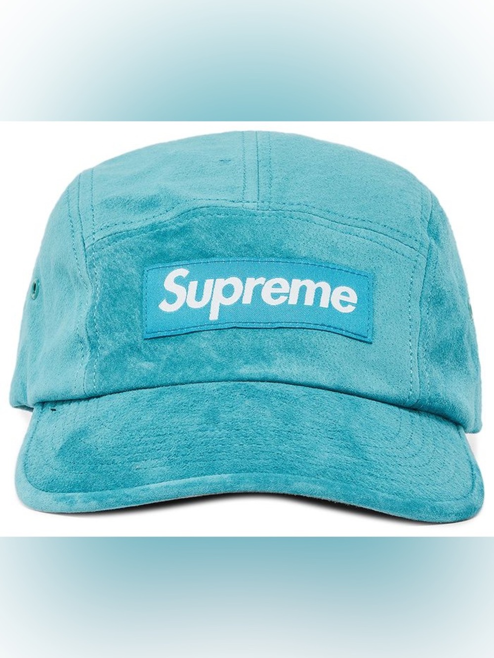 2023 Supreme Suede Camp Cap 'Teal' NWOT